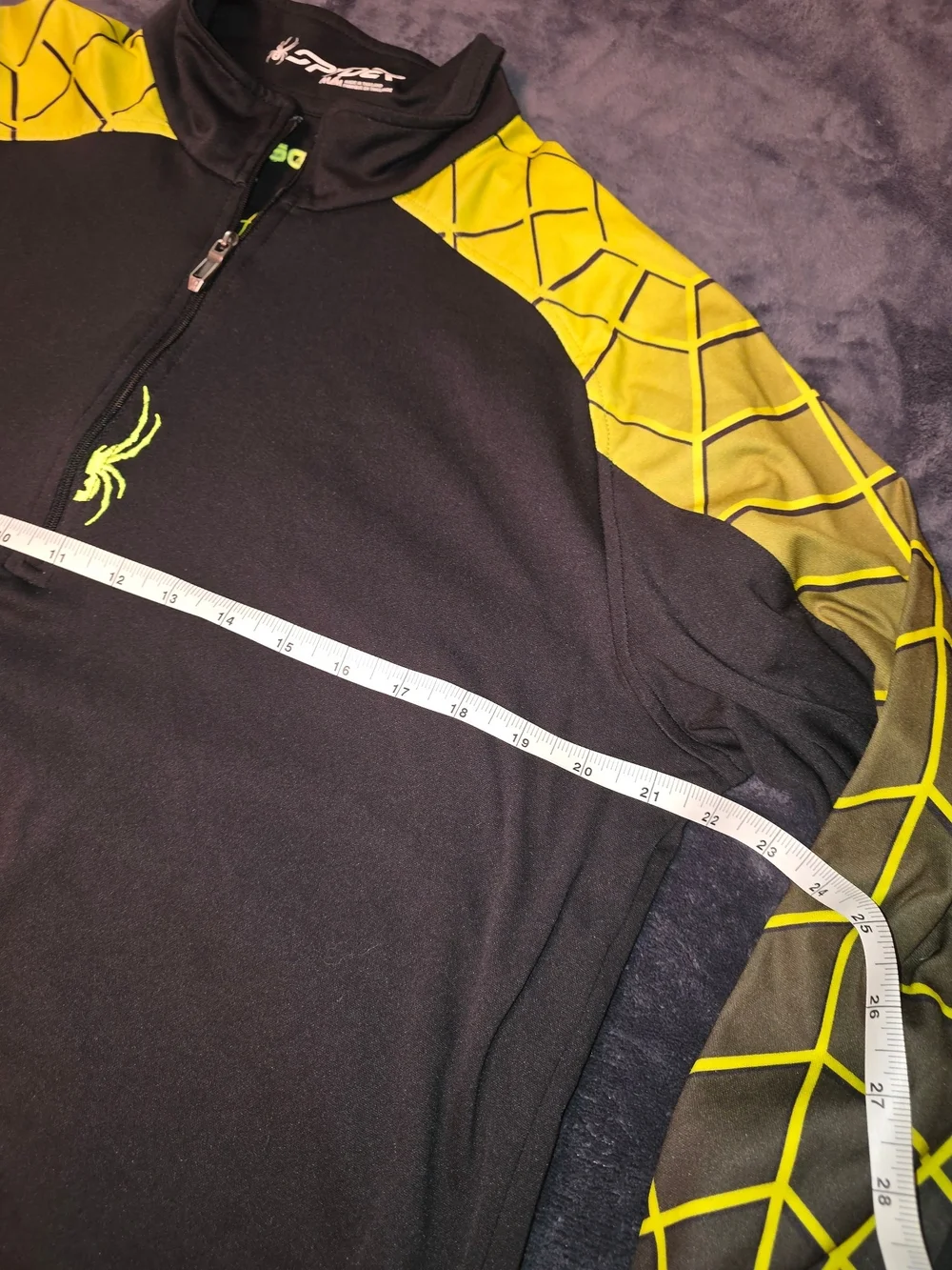 Spyder Men’s Black and Yellow Quarter-Zip